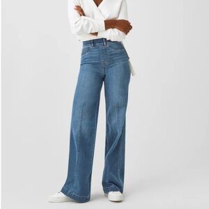 Spanx Seamed Front Wide Leg Jeans
